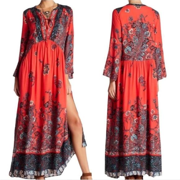 Free People Dresses & Skirts - Free People Red Blue XS Paisley Dress